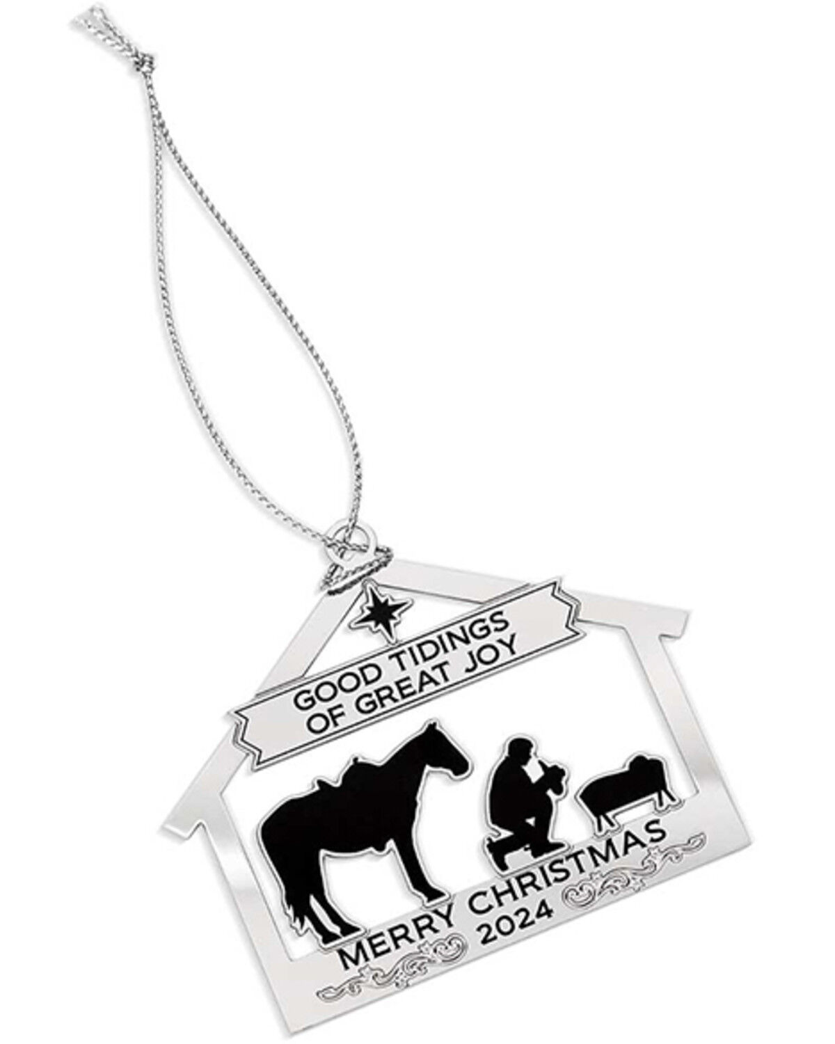 Image #1 - Montana Silversmiths Good Tidings Ornament, Silver, hi-res