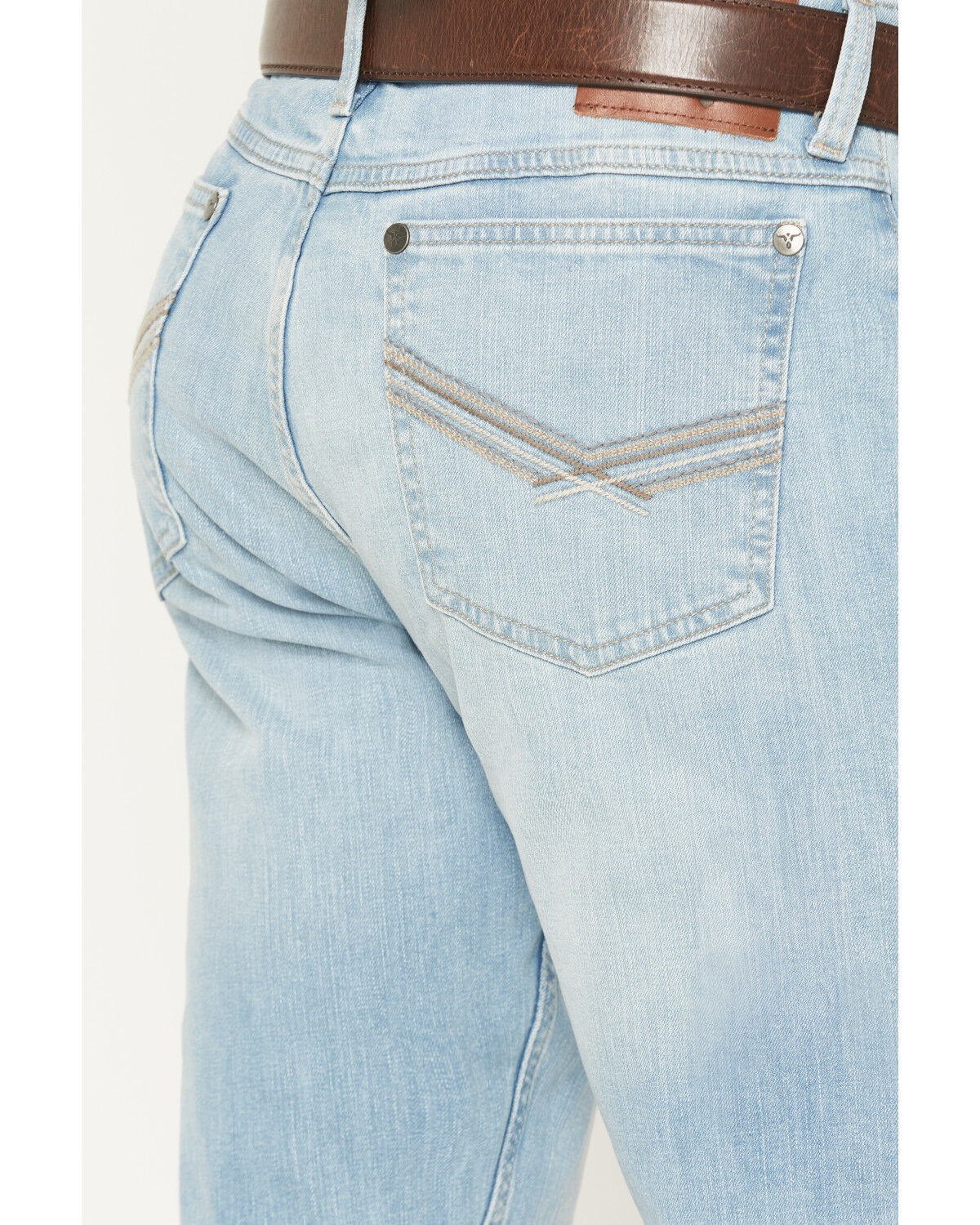Image #4 - Wrangler Retro Men's 42MWx 20X Light Wash Bootcut Stretch Denim Jeans, Light Wash, hi-res