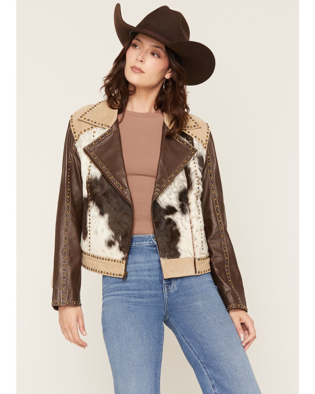 Scully Women's Faux Fur Fringe Jacket, Brown, hi-res