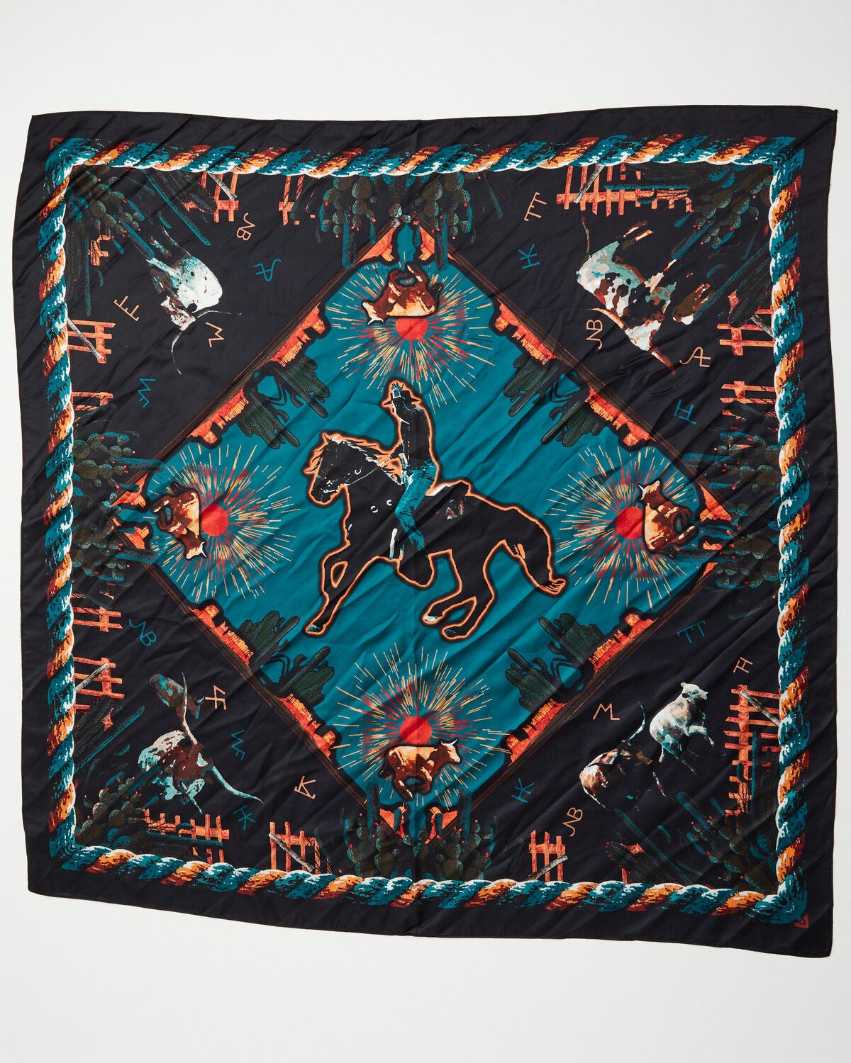 Cody James Men's Arlow Printed Wild Rag, Turquoise, hi-res