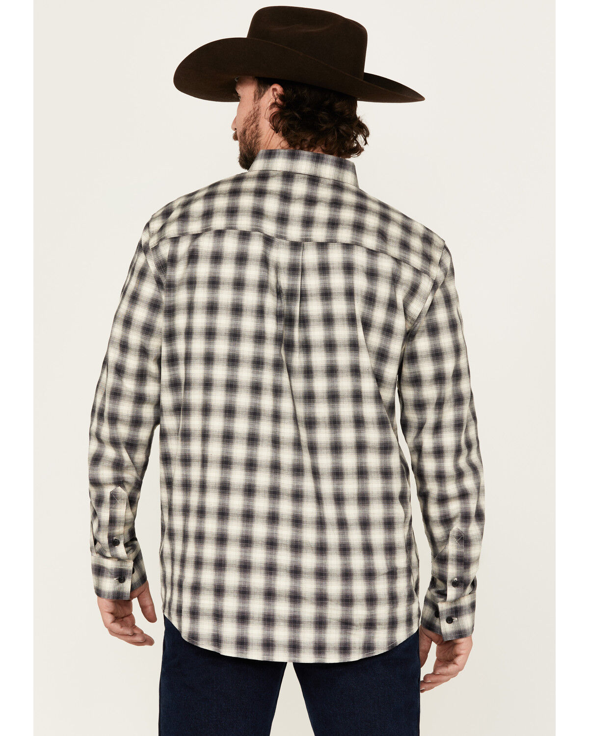 Image #4 - Cody James Men's Palamino Plaid Print Long Sleeve Button-Down Stretch Western Shirt - Big, Black, hi-res
