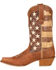 Durango Women's Distressed Flag Western Boots - Square Toe , Brown, hi-res