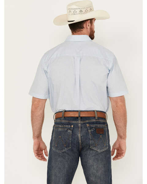 Image #4 - George Strait by Wrangler Men's Geo Print Short Sleeve Button-Down Western Shirt, Blue, hi-res