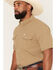 Image #2 - Ferrell Men's Tek Solid Short Sleeve Pearl Snap Stretch Performance Western Shirt, Khaki, hi-res