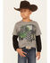Image #1 - John Deere Boys' Mega Tractor Long Sleeve Graphic T-Shirt, Grey, hi-res