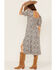 Image #4 - Beyond The Radar Women's Floral Print Split Leg Midi Dress, Blue, hi-res