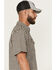 Image #2 - Moonshine Spirit Men's Checkers Plaid Print Short Sleeve Snap Western Shirt, Tan, hi-res