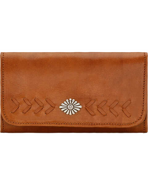 Image #1 - American West Women's Mohave Canyon Ladies' Golden Tan Tri-Fold Wallet, Golden Tan, hi-res