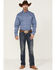 Image #2 - RANK 45® Men's Dally Paisley Print Long Sleeve Button-Down Western Shirt , Blue, hi-res