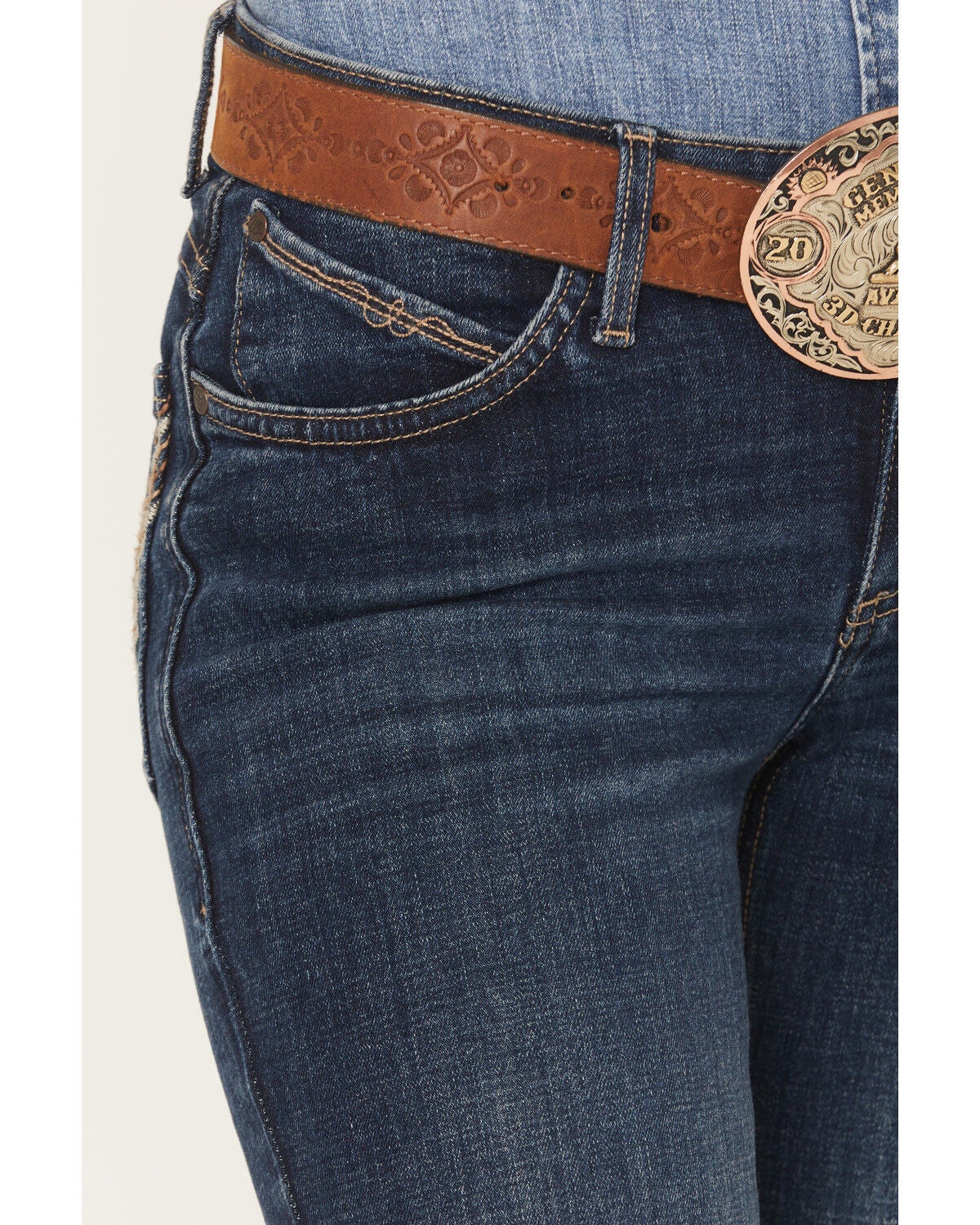 Image #4 - Wrangler Women's Willow Dark Wash Mid Rise Bootcut Ultimate Riding Jeans, Dark Wash, hi-res