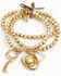 Image #2 - Lainey Wilson Women's Cowboy Hat Charm Stretch Bracelet Set - 3 Piece, Gold, hi-res