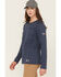 Image #1 - Ariat Women's FR Air Crew Long Sleeve Work Tee, Navy, hi-res