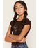 Image #2 - Shyanne Girls' Rhinestone Horseshoe Short Sleeve Tee, Cognac, hi-res