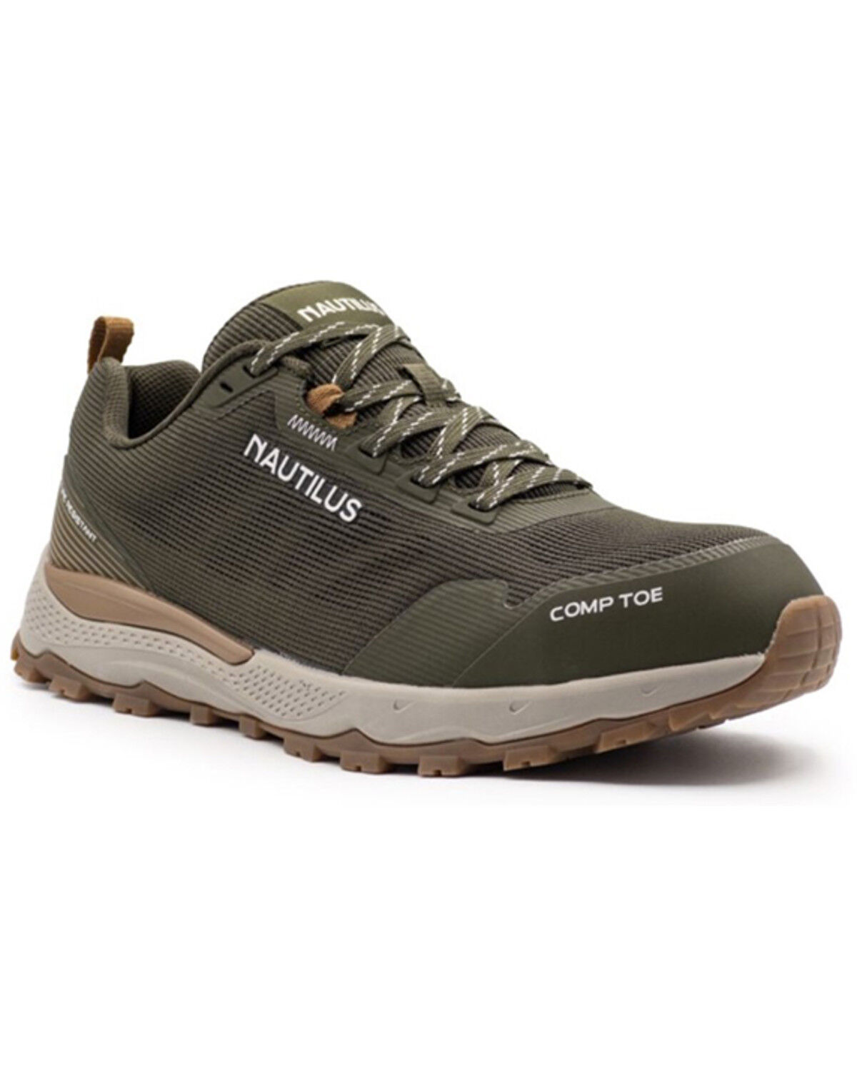 Image #1 - New Balance Men's Nautilus Trillium Puncture Resistant Work Shoes - Composite Toe, Olive, hi-res