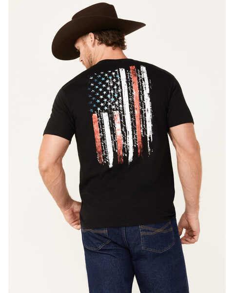 Image #1 - Howitzer Men's One Flag Short Sleeve Graphic T-Shirt, Black, hi-res