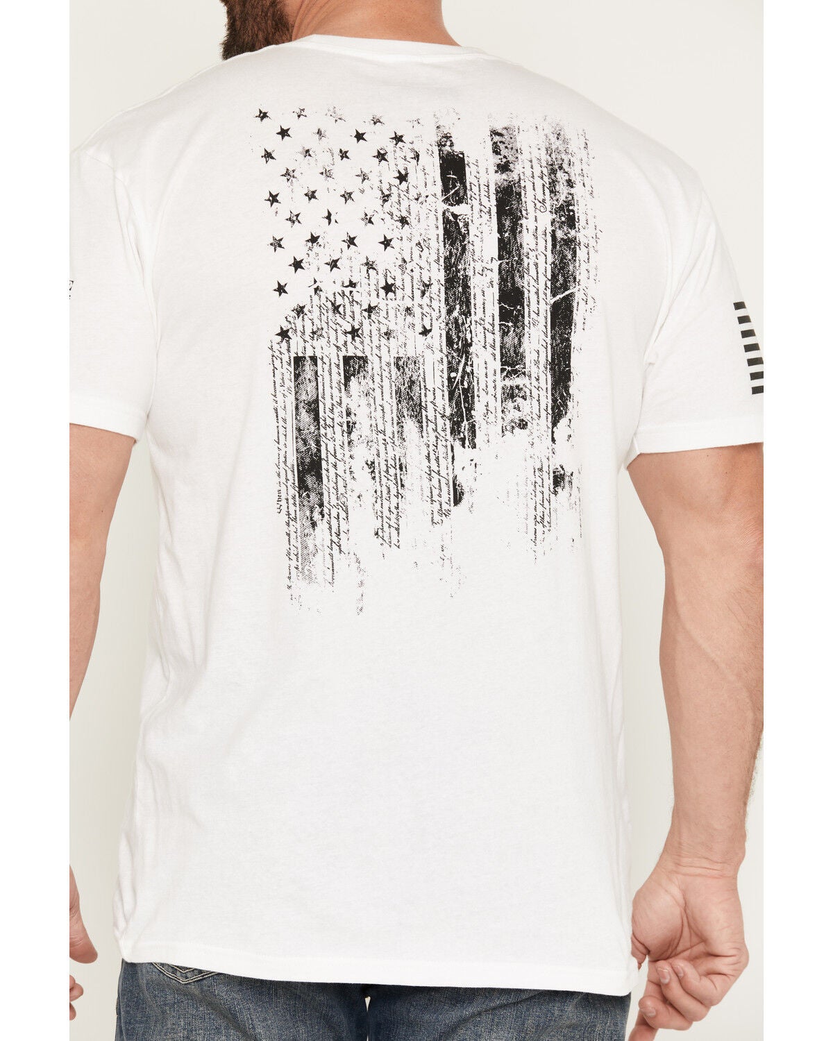 Image #4 - Grunt Style Men's 1776 Flag Short Sleeve Graphic T-Shirt - Big, White, hi-res