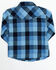 Image #3 - Cody James Boys' Plaid Print Long Sleeve Snap Western Shirt, Navy, hi-res