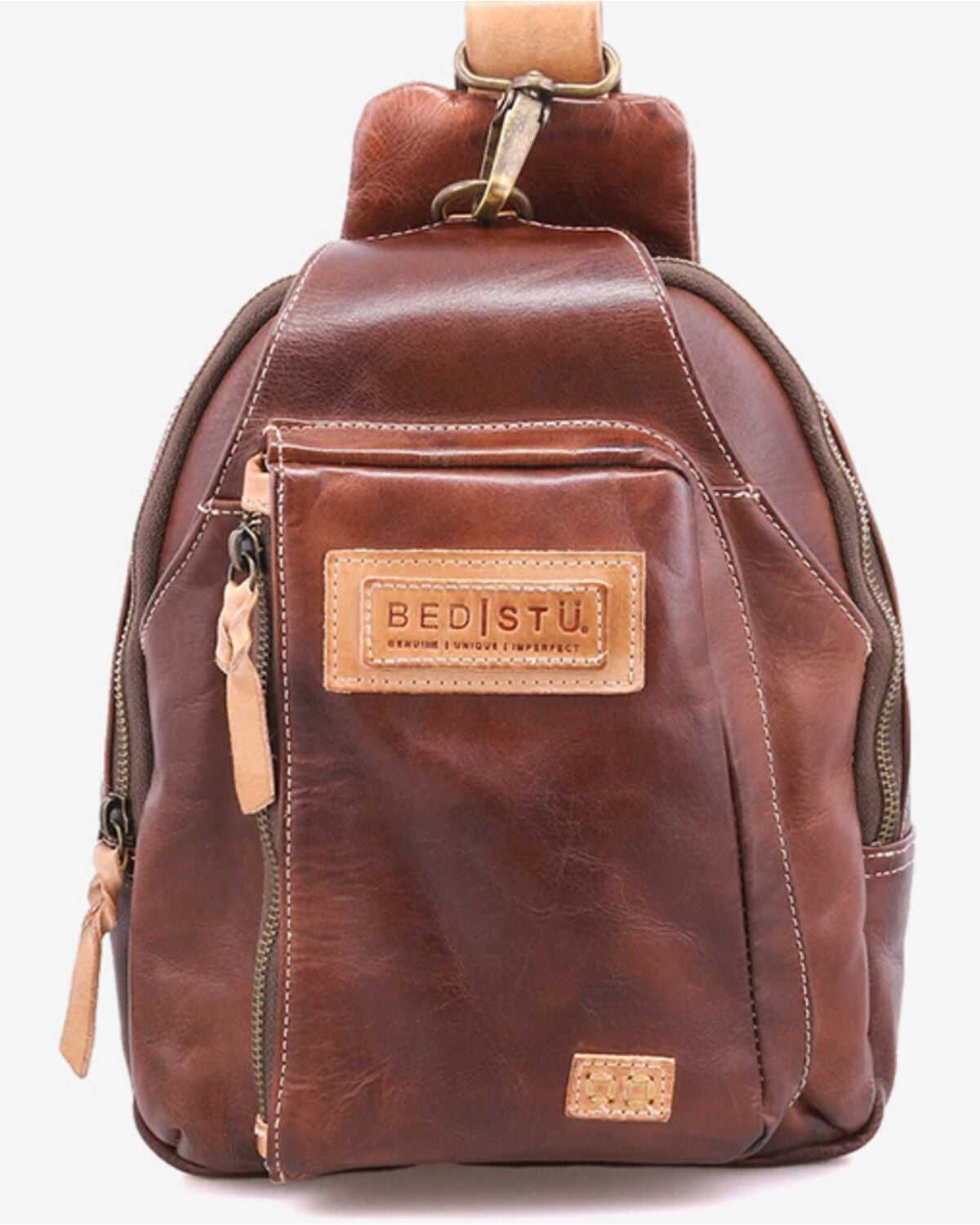 Image #1 - Bed Stu Women's Beau Sling Backpack, Dark Brown, hi-res