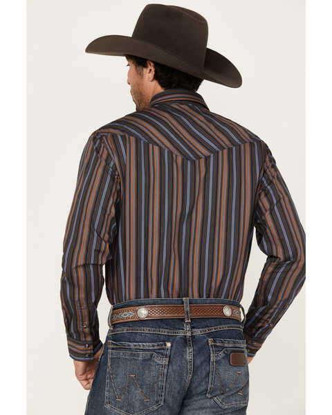 Image #4 - Cody James Men's Finals Day Striped Long Sleeve Western Snap Shirt - Tall, Navy, hi-res