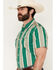 Image #2 - Kimes Ranch Men's Stoppy Stripe Print Short Sleeve Button-Down Western Shirt, Green, hi-res