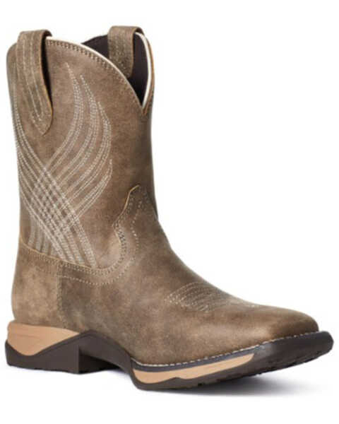 Ariat Boys' Anthem Western Boots - Broad Square Toe, Brown, hi-res