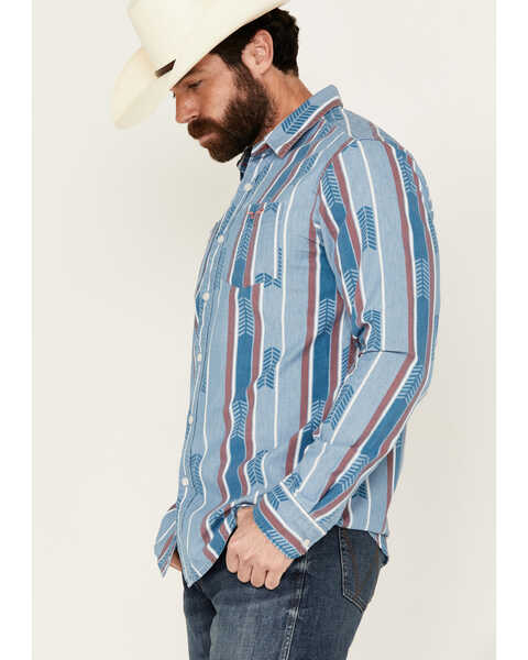 Image #2 - Kimes Ranch Men's Marfa Novelty Striped Long Sleeve Button-Down Western Shirt , Blue, hi-res