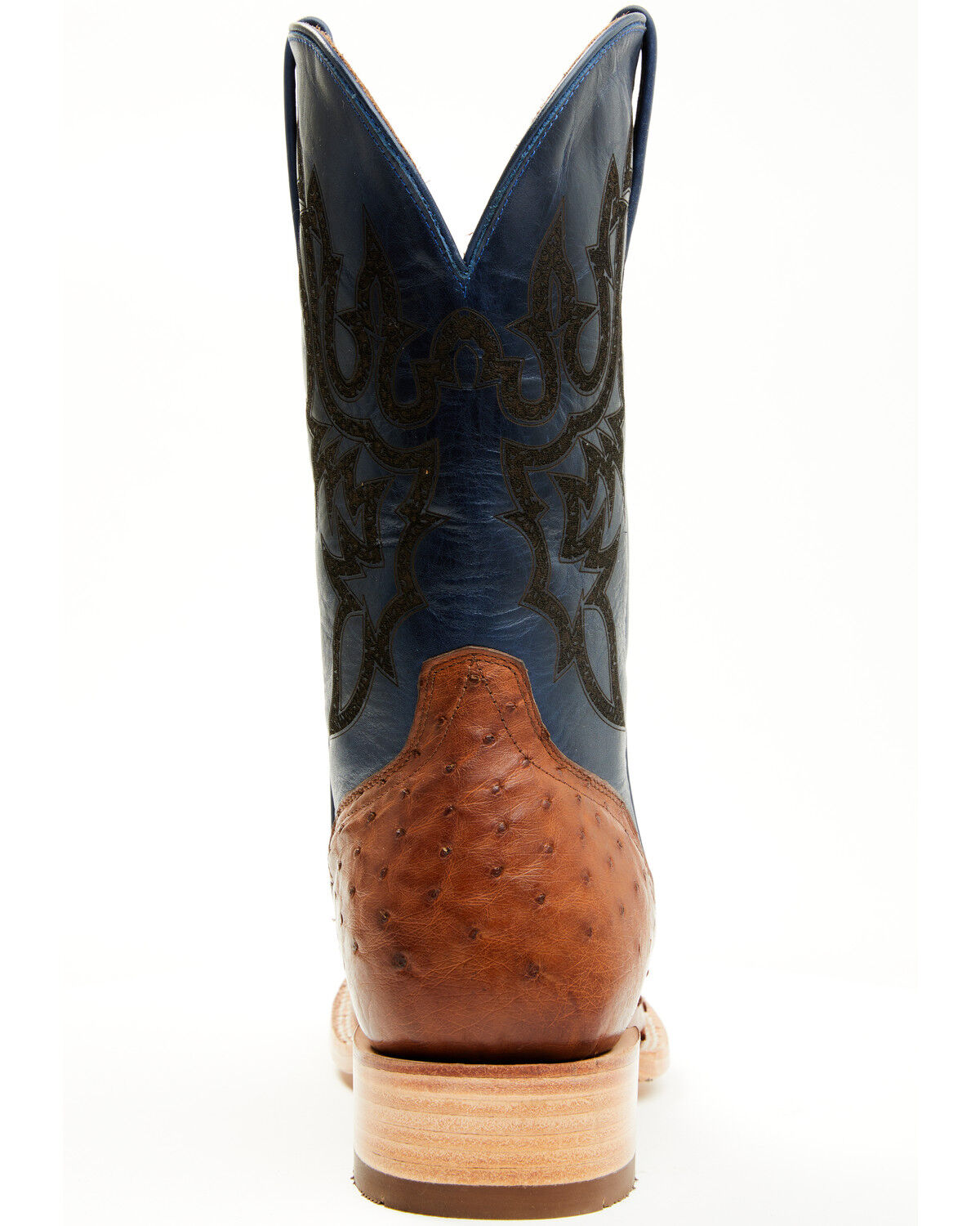 Image #5 - El Dorado Men's Exotic Ostrich Western Boots - Broad Square Toe, Brandy Brown, hi-res