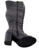 Image #6 - Milwaukee Leather Women's Open Toe Front Knee High Boots - Round Toe, Black, hi-res