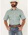 Image #1 - Wrangler Retro Men's Plaid Print Short Sleeve Snap Western Shirt, Turquoise, hi-res