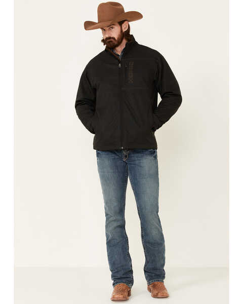 Image #2 - Cinch Men's Solid Black CC Texture Zip-Front Bonded Jacket, , hi-res