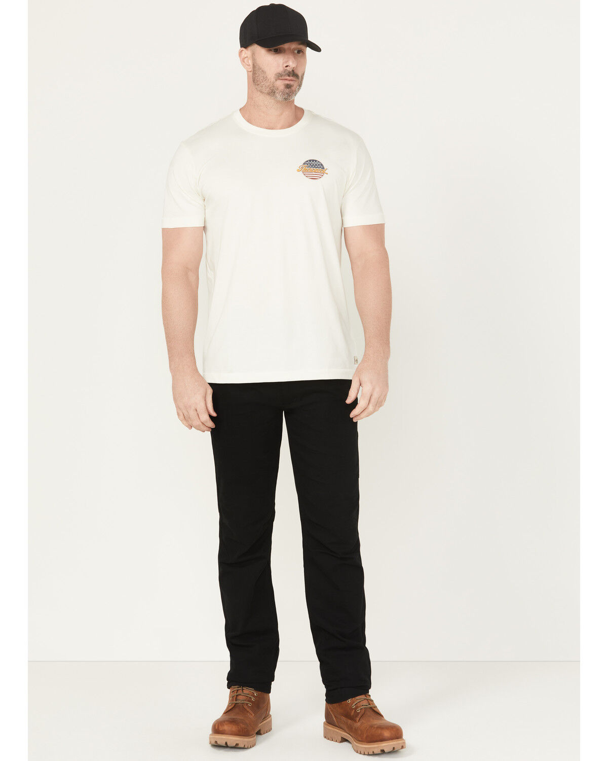 Image #1 - Thorogood Men's Canvas DWR Relaxed Straight Stretch Work Pants - Big, Black, hi-res