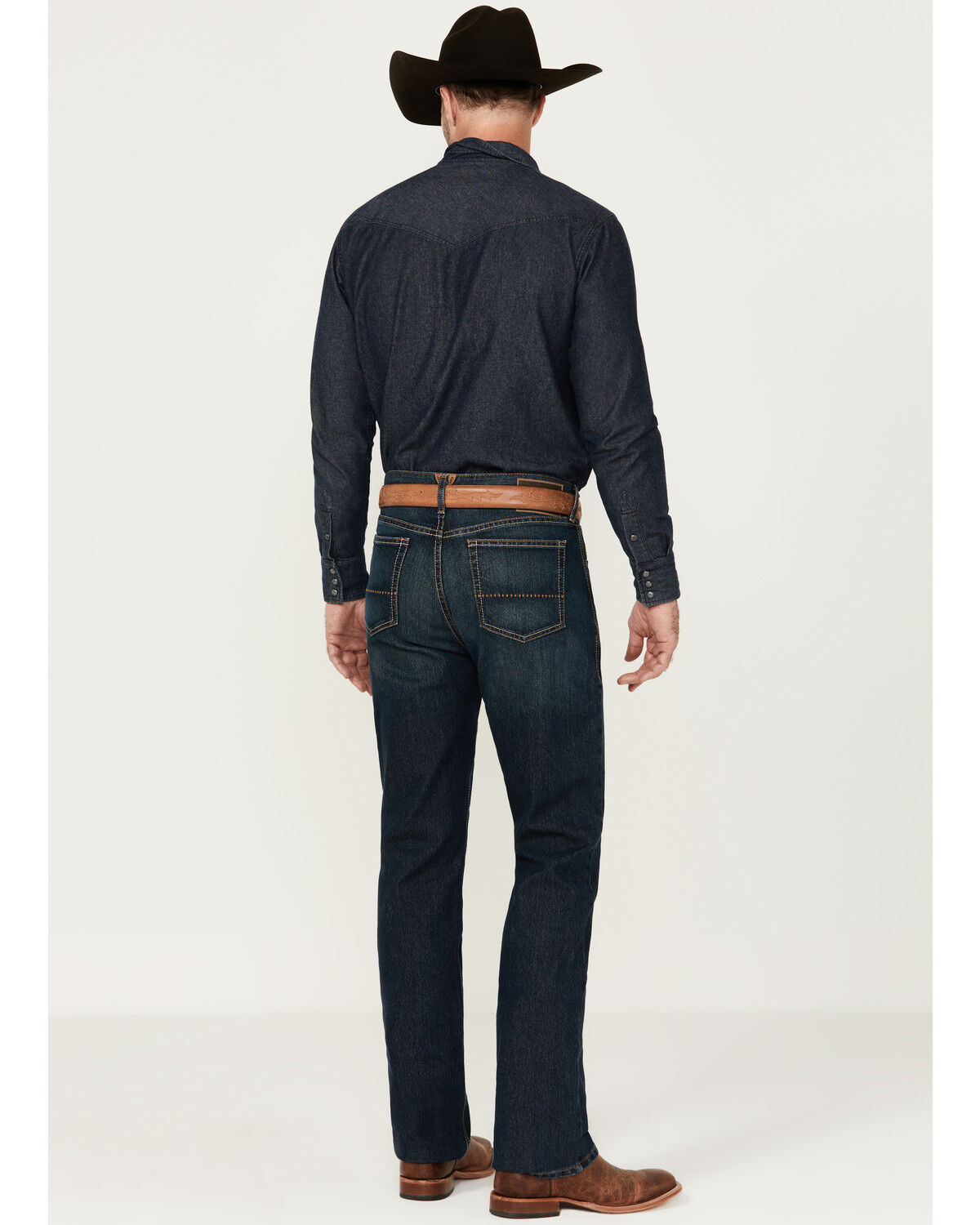 Image #3 - Ariat Men's M2 Bodie Murphy Dark Wash Traditional Relaxed Bootcut Stretch Denim Jeans, Dark Wash, hi-res
