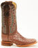 Image #2 - Justin Men's Chisolm Exotic Ostrich Western Boots - Broad Square Toe, Brown, hi-res