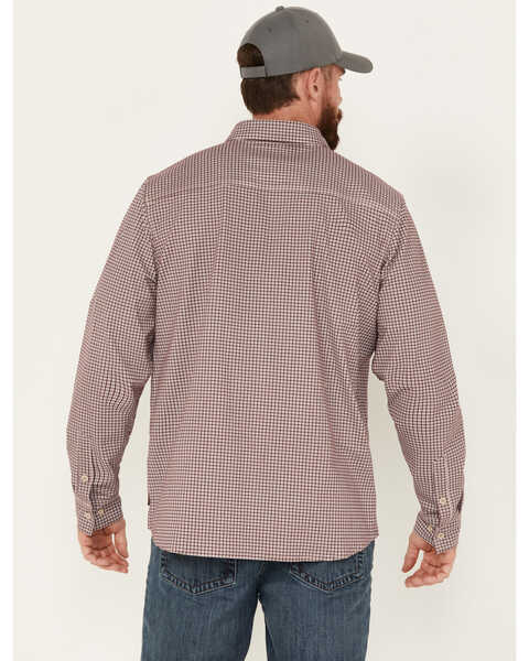 Image #4 - Hawx Men's FR Lightweight Printed Long Sleeve Button-Down Stretch Work Shirt , Red, hi-res