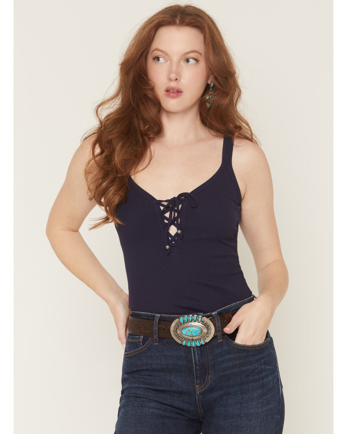 Idyllwind Women's Bonnie Embossed Leather Buckle Belt, Dark Brown, hi-res