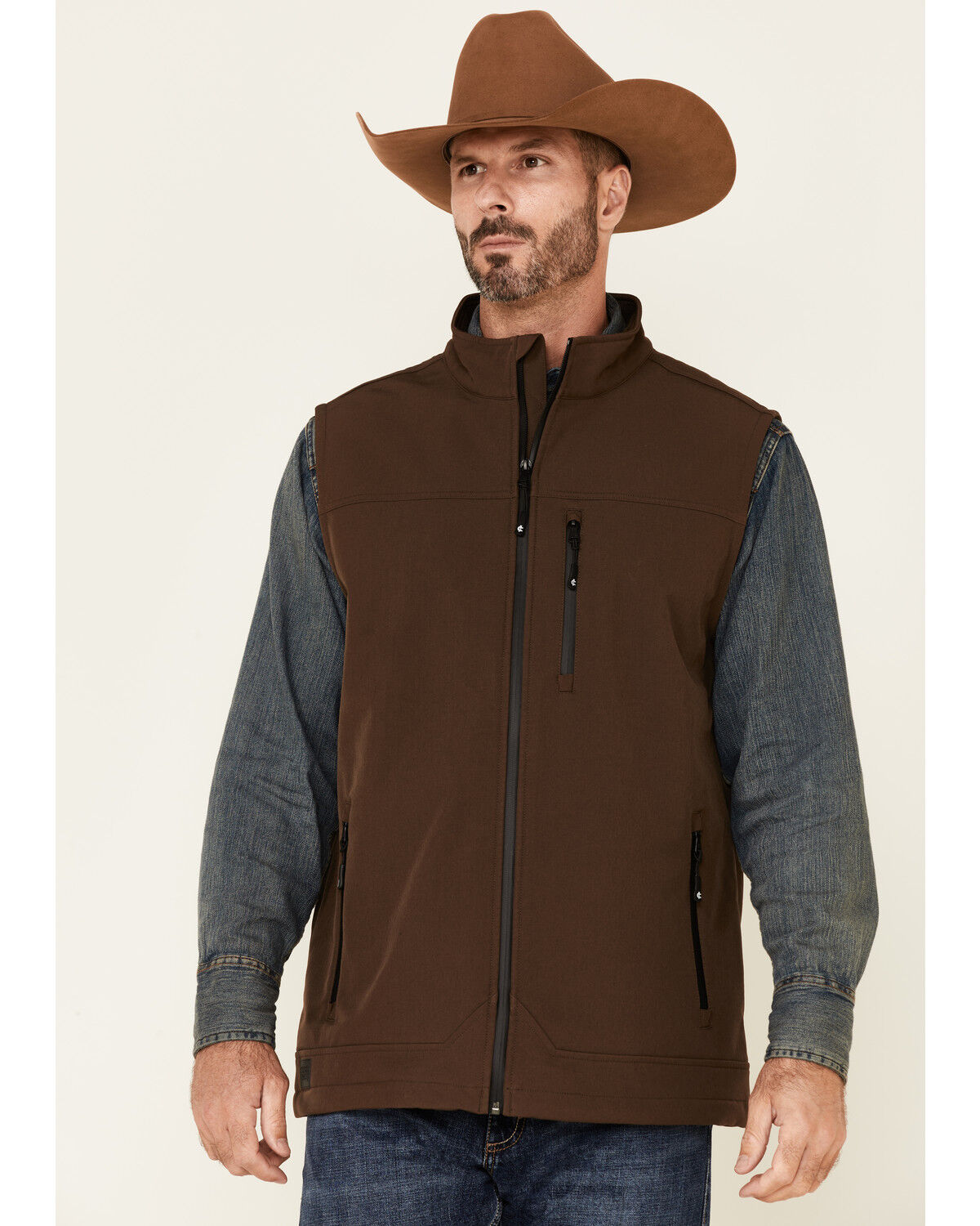 Image #1 - Cody James Core Men's Bonded Wrightwood Zip-Front Softshell Vest - Big & Tall, , hi-res