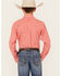 Image #4 - Ariat Boys' Oberon Plaid Print Classic Fit Long Sleeve Button Down Western Shirt, Red, hi-res