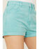 Image #2 - Rolla's Women's High Rise Corduroy Dusters Slim Shorts, Teal, hi-res