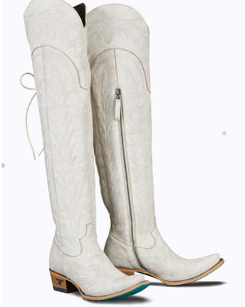 Image #1 - Lane Women's Lexington Leather Tall Western Boots - Snip Toe, Ivory, hi-res