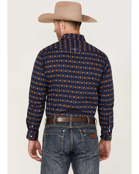 Image #4 - Ariat Men's Relentless Steeled Southwestern Geo Print Long Sleeve Snap Western Shirt , Navy, hi-res