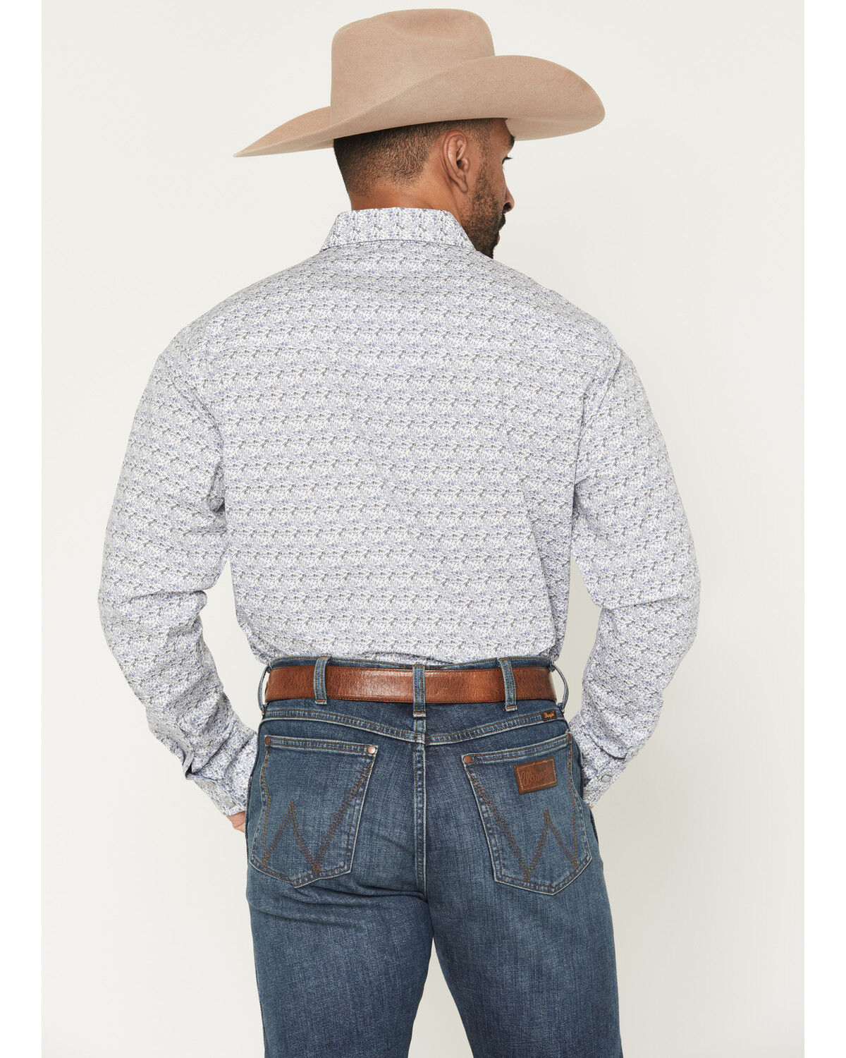 Image #4 - Wrangler 20X Men's Geo Print Long Sleeve Snap Stretch Western Shirt, White, hi-res