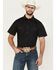 Image #1 - Gibson Men's Solid Pearl Snap Short Sleeve Western Shirt, Black, hi-res