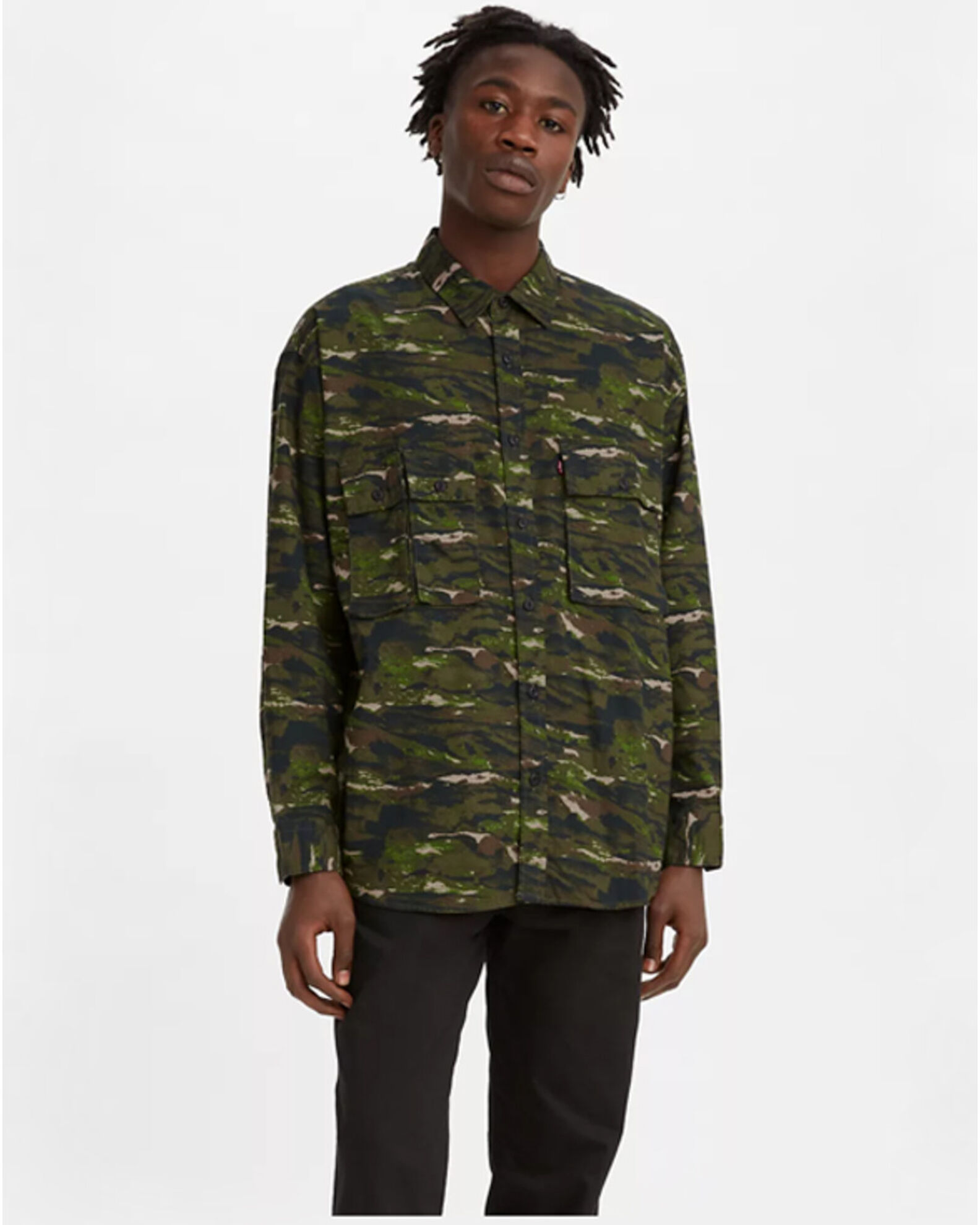 Image #1 - Levi's Men's Camo Print Classic Oversized Utility Shirt, Green, hi-res