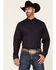 Cody James Core Men's Telegraph Small Geo Print Long Sleeve Button-Down Western Shirt - Big & Tall , Purple, hi-res