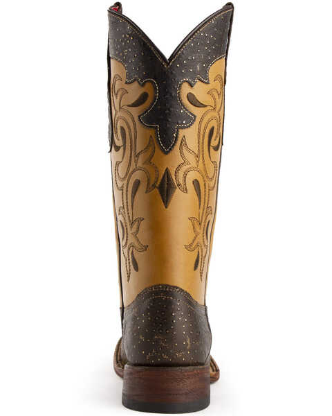 Image #3 - Ferrini Women's Shimmer Western Boots - Broad Square Toe, Chocolate, hi-res