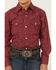 Ely Walker Boys' Paisley Print Long Sleeve Pearl Snap Western Shirt, Red, hi-res
