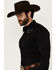 Image #2 - Roper Men's Old West Horseshoe Embroidered Long Sleeve Snap Western Shirt, Black, hi-res