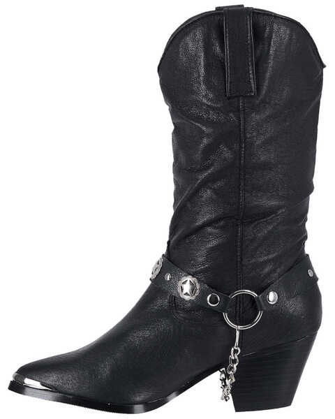 Image #3 - Dingo Women's Supple Pigskin Western Boots - Pointed Toe, Black, hi-res