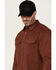 Image #2 - Hawx Men's All Out Solid Long Sleeve Pearl Snap Western Work Shirt, Mahogany, hi-res