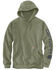 Image #2 - Carhart Men's Loose Fit Midweight Logo Hooded Sweatshirt, Olive, hi-res